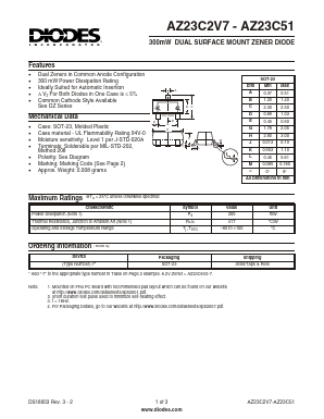 AZ23C13-7 Datasheet PDF Diodes Incorporated.