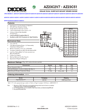AZ23C20-7-F Datasheet PDF Diodes Incorporated.