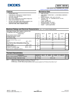 SB3100 Datasheet PDF Diodes Incorporated.