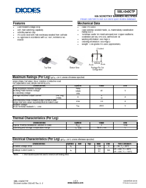 SBL1040CTP Datasheet PDF Diodes Incorporated.