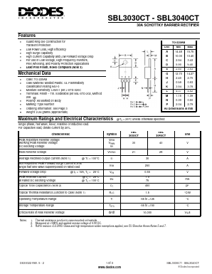 SBL3030CT Datasheet PDF Diodes Incorporated.