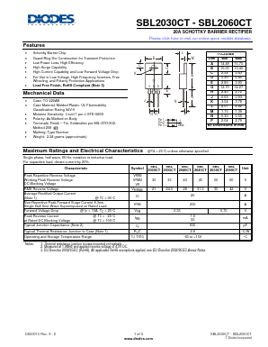 SBL2045CT Datasheet PDF Diodes Incorporated.