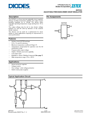 ZHT431 Datasheet PDF Diodes Incorporated.