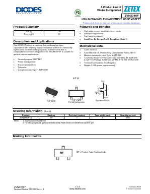 ZVN3310F Datasheet PDF Diodes Incorporated.