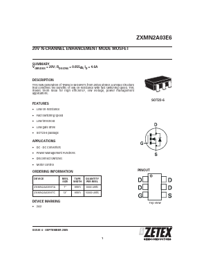 ZXMN2A03E6 Datasheet PDF Diodes Incorporated.