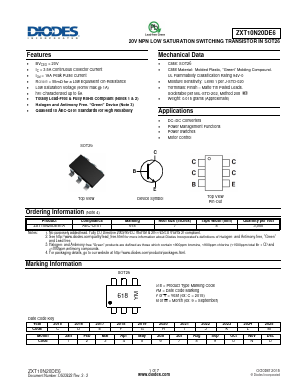 ZXT10N20DE6 Datasheet PDF Diodes Incorporated.