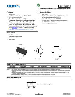 ZXT11N20DF Datasheet PDF Diodes Incorporated.