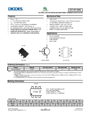 ZXT13P12DE6TA Datasheet PDF Diodes Incorporated.