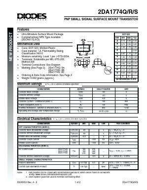 2DA1774R Datasheet PDF Diodes Incorporated.
