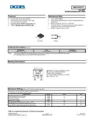 SBR1045CTL-13 Datasheet PDF Diodes Incorporated.