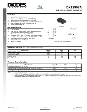 DXT2907A Datasheet PDF Diodes Incorporated.