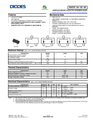 BAS70 Datasheet PDF Diodes Incorporated.