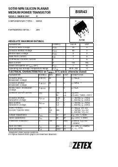 BSR43 Datasheet PDF Diodes Incorporated.