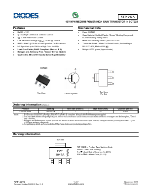 FZT1047A Datasheet PDF Diodes Incorporated.