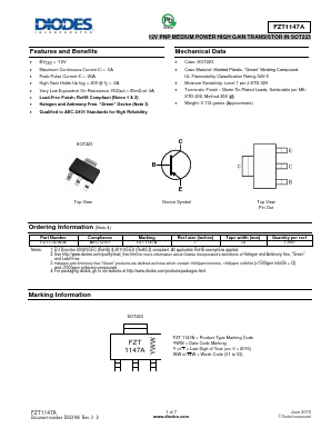 FZT1147ATA Datasheet PDF Diodes Incorporated.