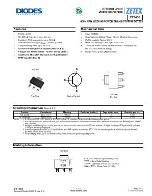 FZT458 Datasheet PDF Diodes Incorporated.