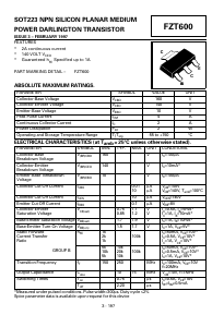 FZT600 Datasheet PDF Diodes Incorporated.