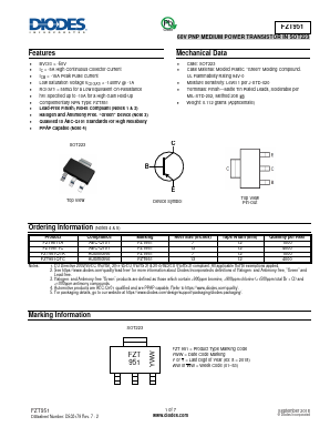 FZT951TA Datasheet PDF Diodes Incorporated.