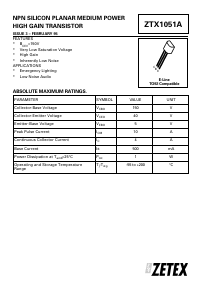 ZTX1051A Datasheet PDF Diodes Incorporated.