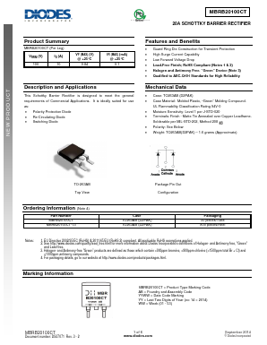 MBRB20100CT-13 Datasheet PDF Diodes Incorporated.