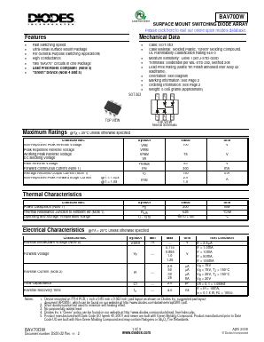 BAV70DW Datasheet PDF Diodes Incorporated.