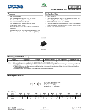 1N4148WSF-7 Datasheet PDF Diodes Incorporated.