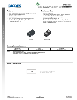 BAS116LP3 Datasheet PDF Diodes Incorporated.