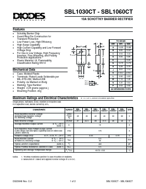 SBL1040CT Datasheet PDF Diodes Incorporated.