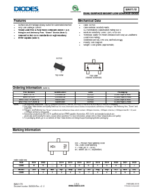 BAV170-7-F Datasheet PDF Diodes Incorporated.