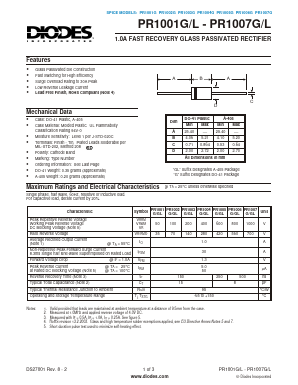 PR1001GL-T Datasheet PDF Diodes Incorporated.