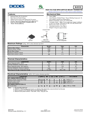 MJD340 Datasheet PDF Diodes Incorporated.