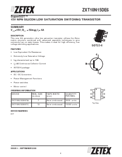 ZXT10N15DE6 Datasheet PDF Diodes Incorporated.