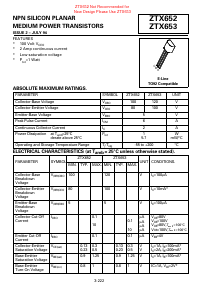 ZTX652 Datasheet PDF Diodes Incorporated.