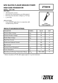 ZTX618 Datasheet PDF Diodes Incorporated.