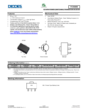 FCX688BTA Datasheet PDF Diodes Incorporated.