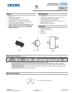 FMMT619 Datasheet PDF Diodes Incorporated.