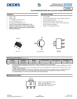 FZT657 Datasheet PDF Diodes Incorporated.