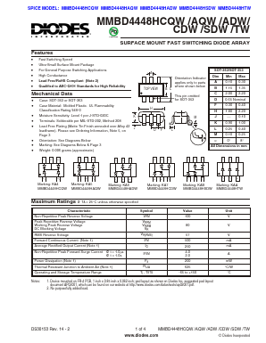 MMBD4448HSDW-7-F Datasheet PDF Diodes Incorporated.