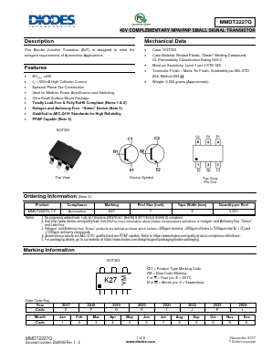 MMDT2227Q Datasheet PDF Diodes Incorporated.