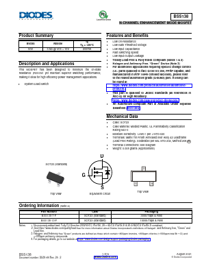 BSS138 Datasheet PDF Diodes Incorporated.