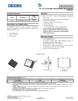 DMTH4007SPSQ Datasheet PDF Diodes Incorporated.