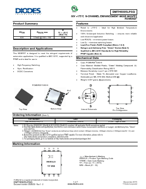 DMTH6005LPSQ-13 Datasheet PDF Diodes Incorporated.