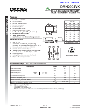 DMN2004VK-7 Datasheet PDF Diodes Incorporated.