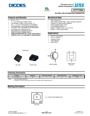 ZXTP722MA Datasheet PDF Diodes Incorporated.