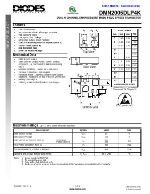 DMN2005DLP4K-7 Datasheet PDF Diodes Incorporated.