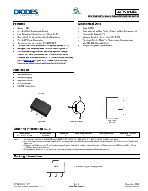 ZXTP25012EZTA Datasheet PDF Diodes Incorporated.