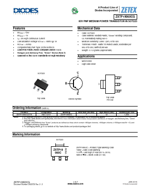 ZXTP19060CGTA Datasheet PDF Diodes Incorporated.