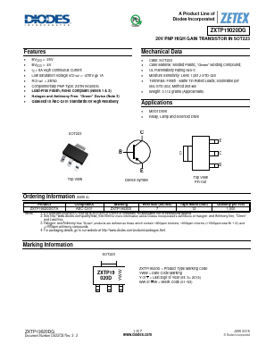 ZXTP19020DGTA Datasheet PDF Diodes Incorporated.