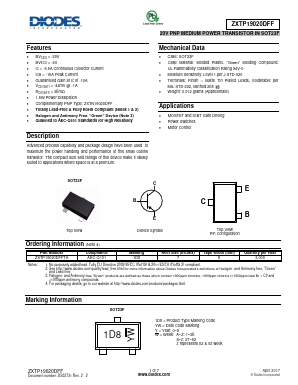 ZXTP19020DFF Datasheet PDF Diodes Incorporated.