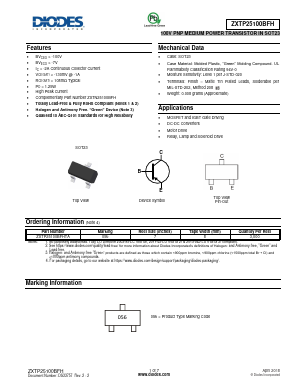 ZXTP25100BFH Datasheet PDF Diodes Incorporated.